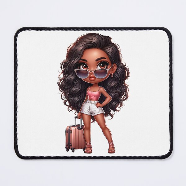 Item preview, Chibi Travel Design, Chibi Doll, Afro Chibi, Cute Girl, Afro Chibi Doll, Black Chibi Design. designed and sold by gabrielakrall.