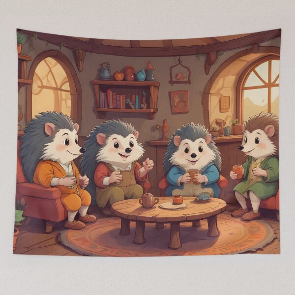 Item preview, Hedgehog Family Art designed and sold by WildlifeInc.