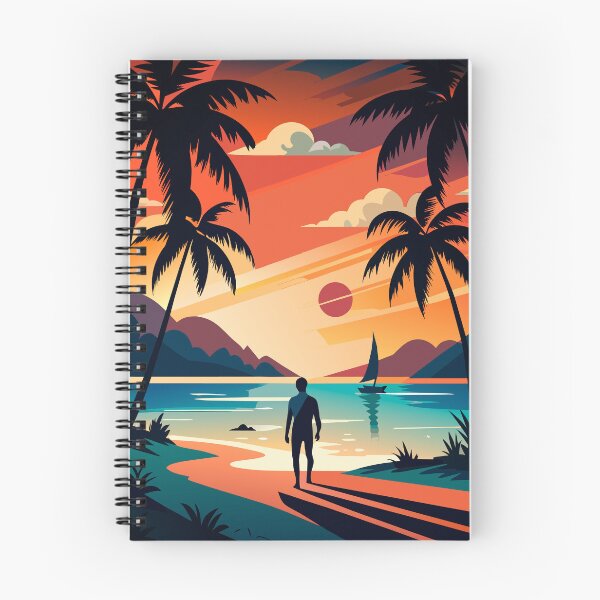 Item preview, sunset and palm trees designed and sold by Riocloud.