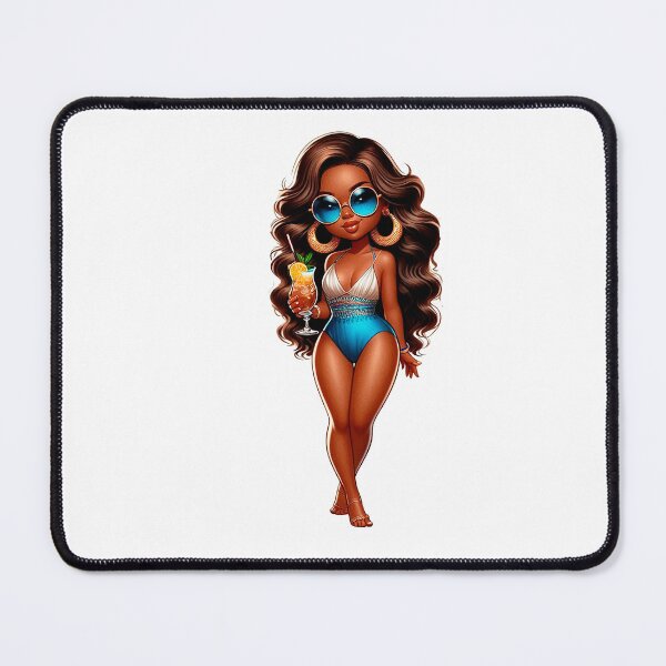 Item preview, Swimwear Chibi Doll, Summer Chibi Doll, Summer Chibi Girl, Beach Chibi, Swimsuit Chibi, Afro Chibi. designed and sold by gabrielakrall.
