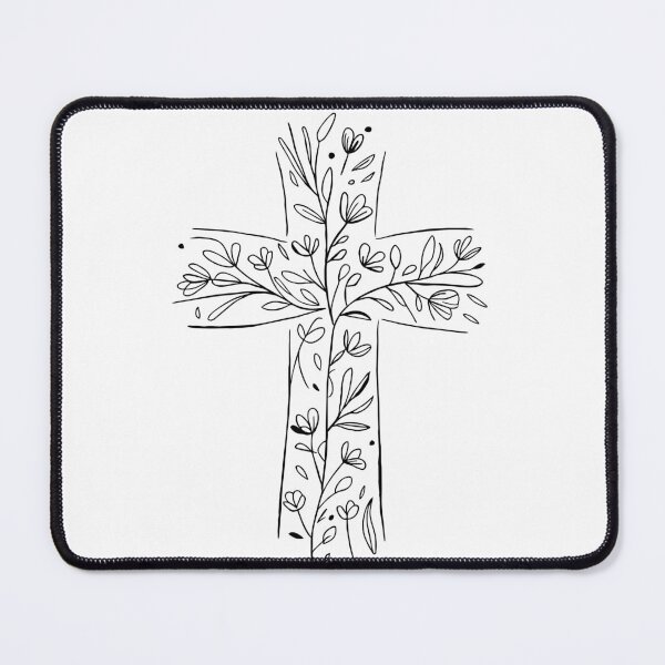 Item preview, subtle floral cross designed and sold by jkrphoto.