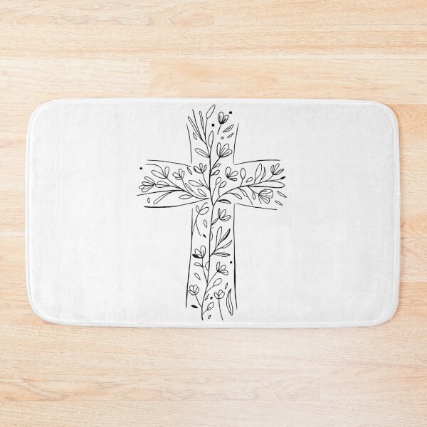 Item preview, subtle floral cross designed and sold by jkrphoto.