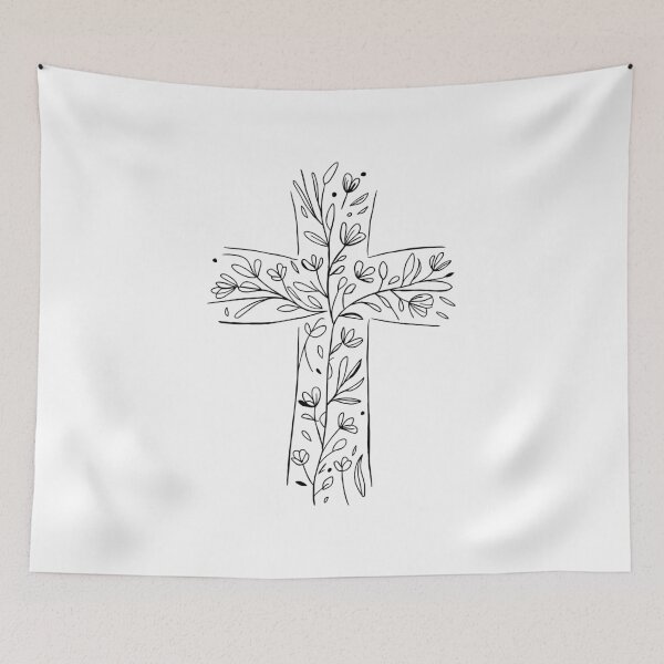 Item preview, subtle floral cross designed and sold by jkrphoto.
