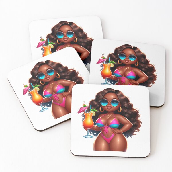 Item preview, Swimwear Chibi Doll, Summer Chibi Doll, Summer Chibi Girl, Beach Chibi, Swimsuit Chibi, Afro Chibi. designed and sold by gabrielakrall.