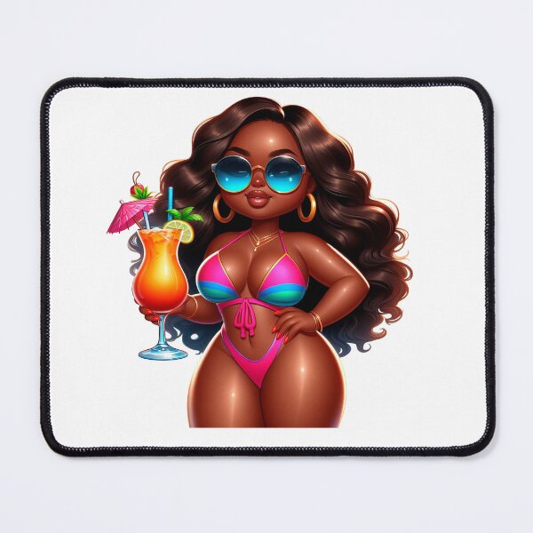 Item preview, Swimwear Chibi Doll, Summer Chibi Doll, Summer Chibi Girl, Beach Chibi, Swimsuit Chibi, Afro Chibi. designed and sold by gabrielakrall.