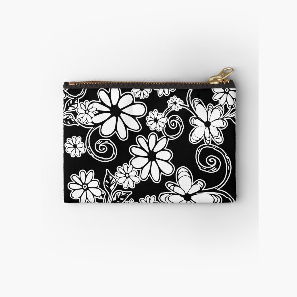 Aperçu de l'œuvre Marguerites griffonnées dessinées à la main en noir et blanc créée et vendue par patternsbyposh.