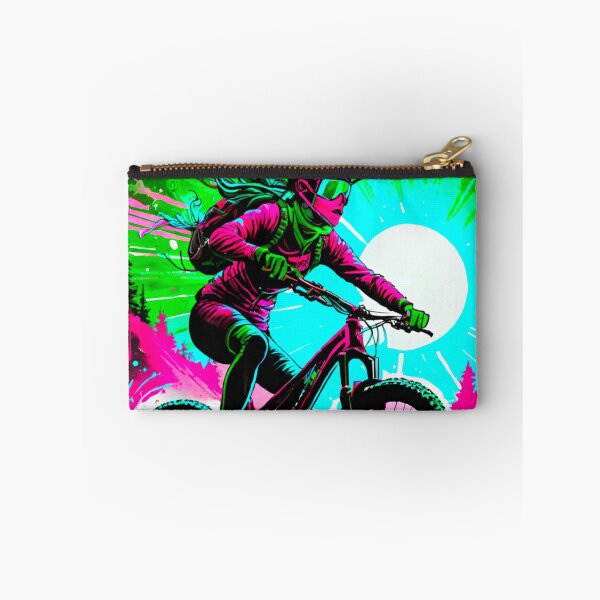 Item preview, Elegant Trailblazer: Pink and Green MTB Lady Rider designed and sold by GrizzlyCollective.