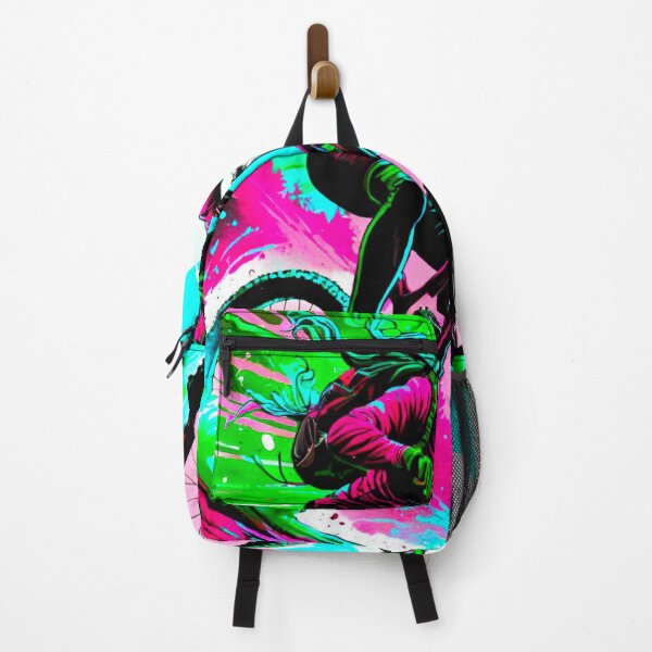 Item preview, Elegant Trailblazer: Pink and Green MTB Lady Rider designed and sold by GrizzlyCollective.