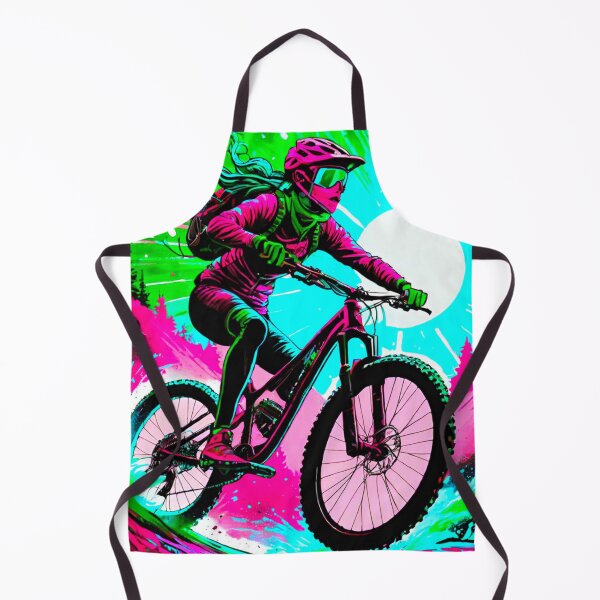 Item preview, Elegant Trailblazer: Pink and Green MTB Lady Rider designed and sold by GrizzlyCollective.