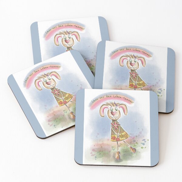 Item preview, Heart Noses: Rabbit with flower, Let's dance through life. designed and sold by kasperskonfetti.