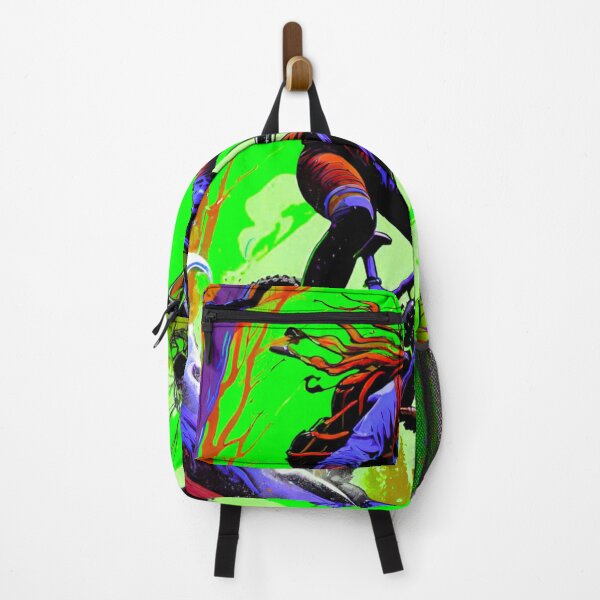 Item preview, Trailblazing Harmony: Purple and Green MTB Woman Design designed and sold by GrizzlyCollective.