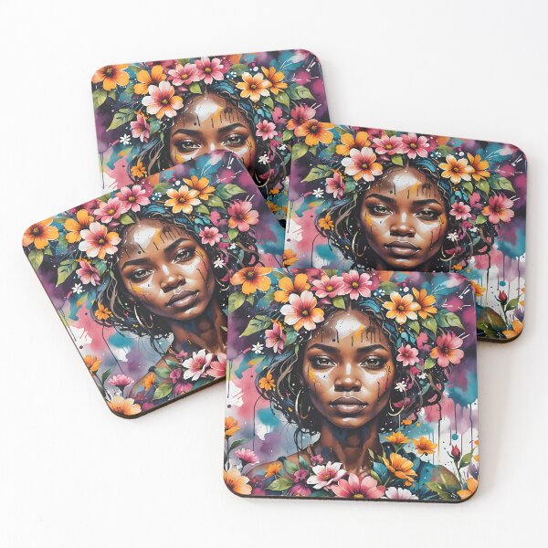 Item preview, African lady with flowers  designed and sold by Majorartworks.