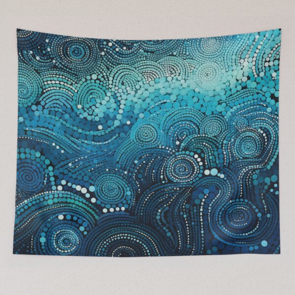 Item preview, Aboriginal Inspired Dot Art - Splash Of Waves designed and sold by GrinGalore.