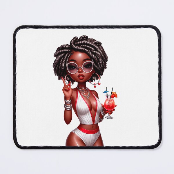 Item preview, Swimwear Chibi Doll, Summer Chibi Doll, Summer Chibi Girl, Beach Chibi, Swimsuit Chibi, Afro Chibi. designed and sold by gabrielakrall.