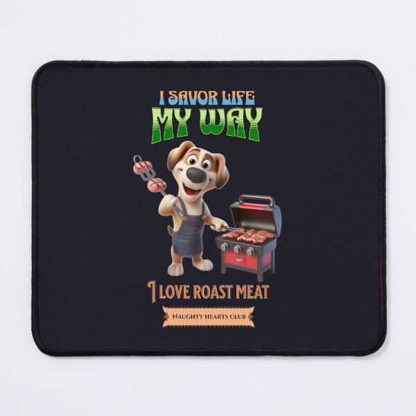 Item preview, Love for roast meat. A dog grilling meat on a grill designed and sold by I-love-music.