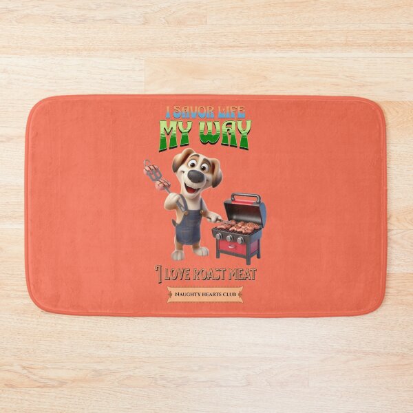Item preview, Love for roast meat. A dog grilling meat on a grill designed and sold by I-love-music.