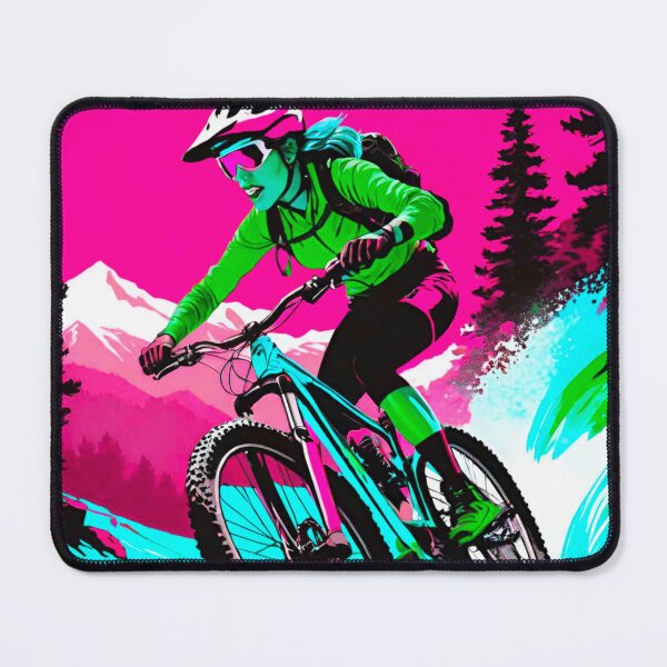 Item preview, Colorful Velocity: Pink, Green, and Blue Female MTB Shredder designed and sold by GrizzlyCollective.