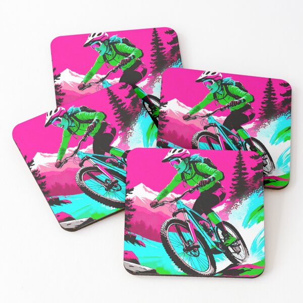 Item preview, Velocidad colorida: trituradora MTB femenina rosa, verde y azul designed and sold by GrizzlyCollective.