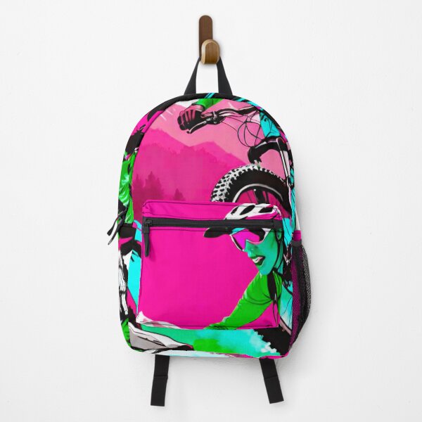 Item preview, Colorful Velocity: Pink, Green, and Blue Female MTB Shredder designed and sold by GrizzlyCollective.