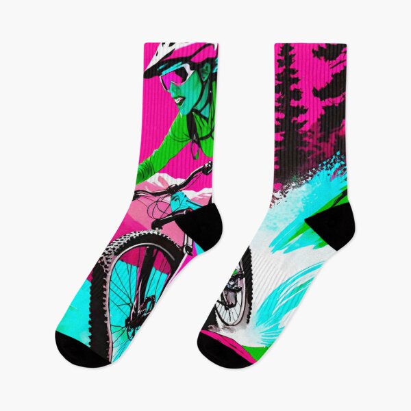 Item preview, Colorful Velocity: Pink, Green, and Blue Female MTB Shredder designed and sold by GrizzlyCollective.