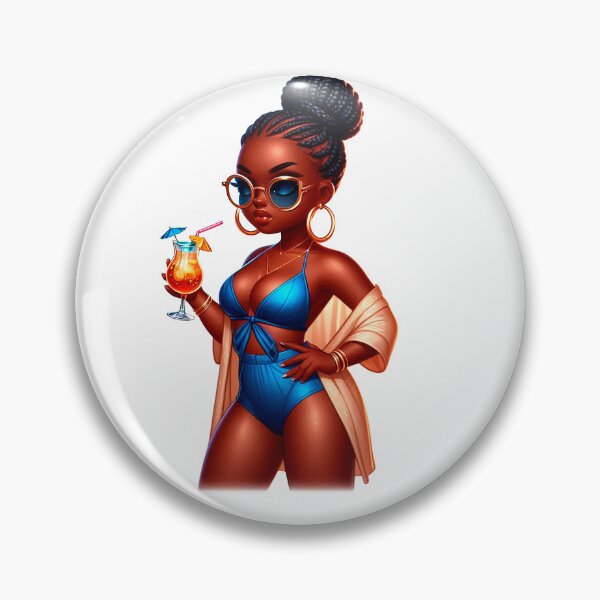 Item preview, Swimwear Chibi Doll, Summer Chibi Doll, Summer Chibi Girl, Beach Chibi, Swimsuit Chibi, Afro Chibi. designed and sold by gabrielakrall.