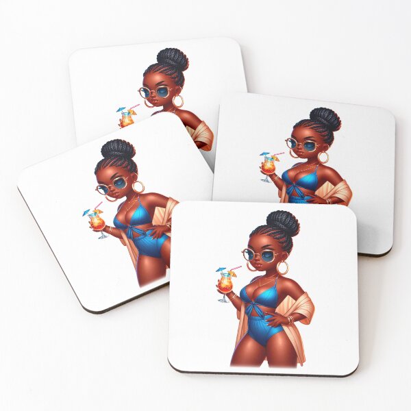 Item preview, Swimwear Chibi Doll, Summer Chibi Doll, Summer Chibi Girl, Beach Chibi, Swimsuit Chibi, Afro Chibi. designed and sold by gabrielakrall.