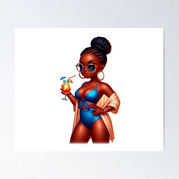 Item preview, Swimwear Chibi Doll, Summer Chibi Doll, Summer Chibi Girl, Beach Chibi, Swimsuit Chibi, Afro Chibi. designed and sold by gabrielakrall.