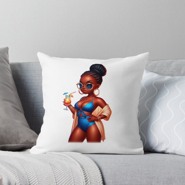 Item preview, Swimwear Chibi Doll, Summer Chibi Doll, Summer Chibi Girl, Beach Chibi, Swimsuit Chibi, Afro Chibi. designed and sold by gabrielakrall.