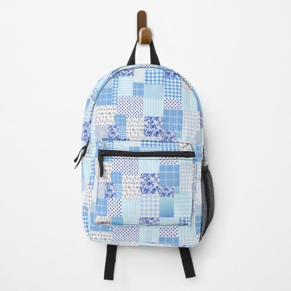 Item preview, blue patchwork designed and sold by SKULLARTISTRY.