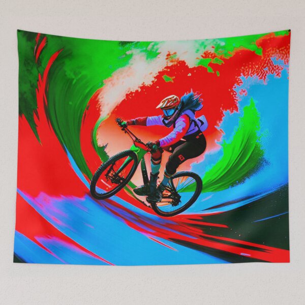 Item preview, MTB Wave Rider: Female Shredding Trails Like a Pro designed and sold by GrizzlyCollective.