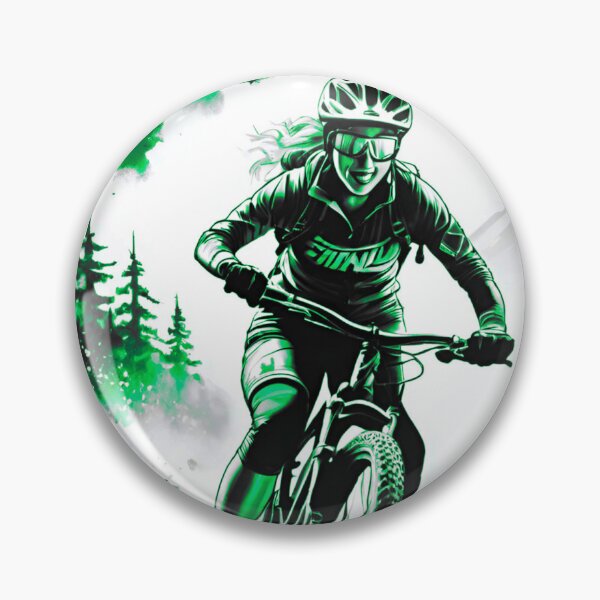 Item preview, Dynamic Trailblazer: Vibrant Green and Black MTB Racer designed and sold by GrizzlyCollective.