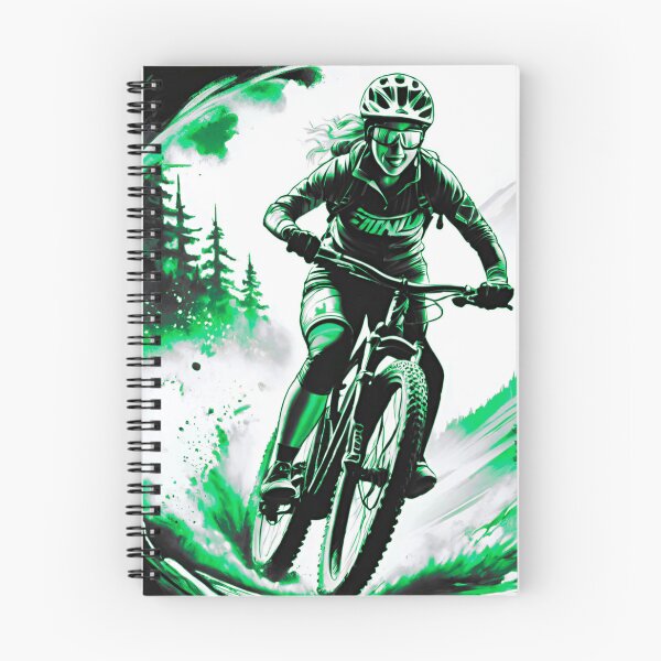 Item preview, Dynamic Trailblazer: Vibrant Green and Black MTB Racer designed and sold by GrizzlyCollective.