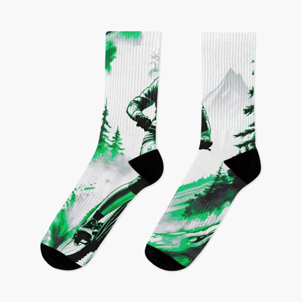 Item preview, Dynamic Trailblazer: Vibrant Green and Black MTB Racer designed and sold by GrizzlyCollective.