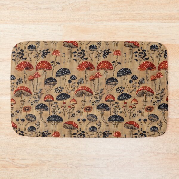 Item preview, Embroidered mushrooms pattern  - Goblincore amanita muscaria designed and sold by Fantasy Cache.