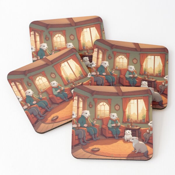 Item preview, Ferret Family Art designed and sold by WildlifeInc.