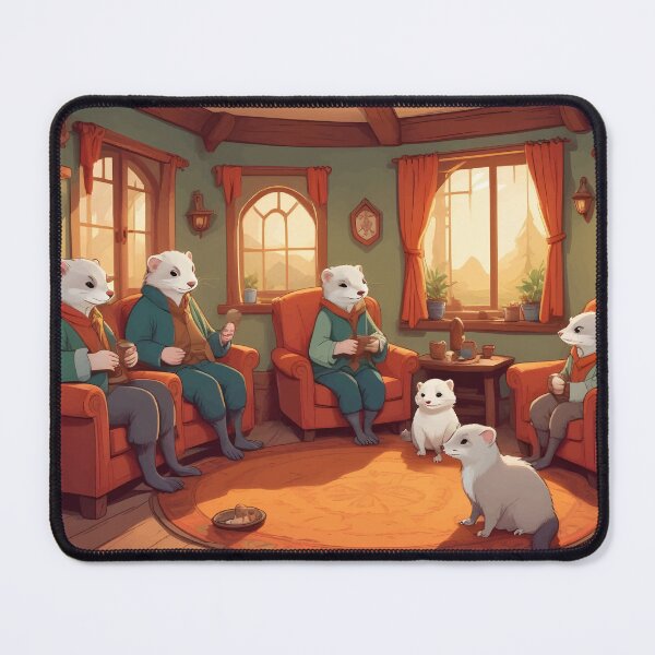 Item preview, Ferret Family Art designed and sold by WildlifeInc.