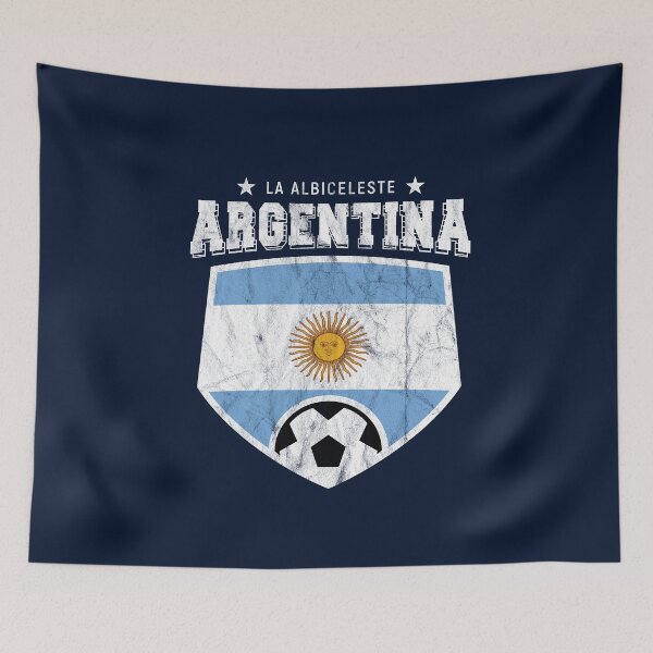 Item preview, La Albiceleste Argentina Football National Flag T Shirt World Soccer Jersey Cup designed and sold by screenworks.