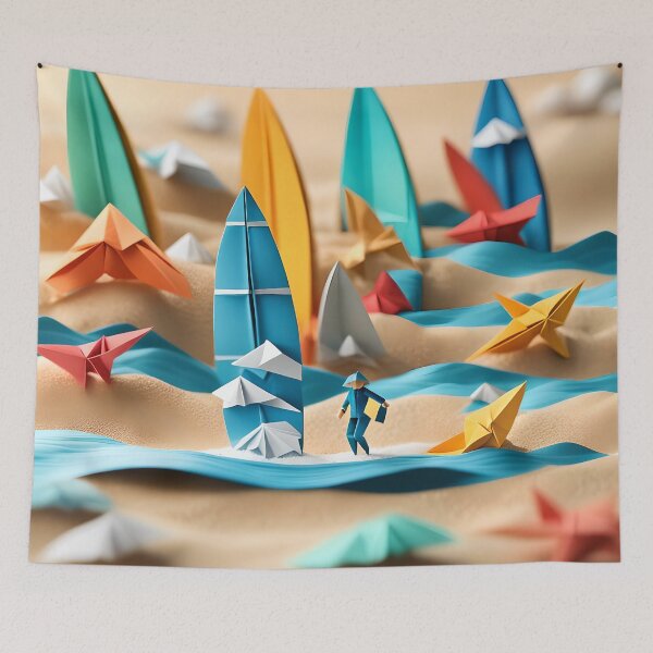 Item preview, Origami Art - Riding the Waves: Surfing Adventures at the Beach designed and sold by ArtfulFolds.