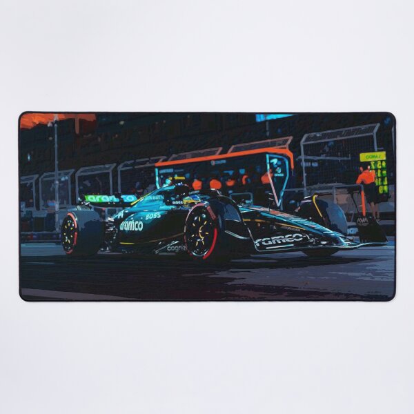 Item preview, Fernando Alonso driving his 2024 F1 car through the pits watercolor designed and sold by Rodissimus1984.
