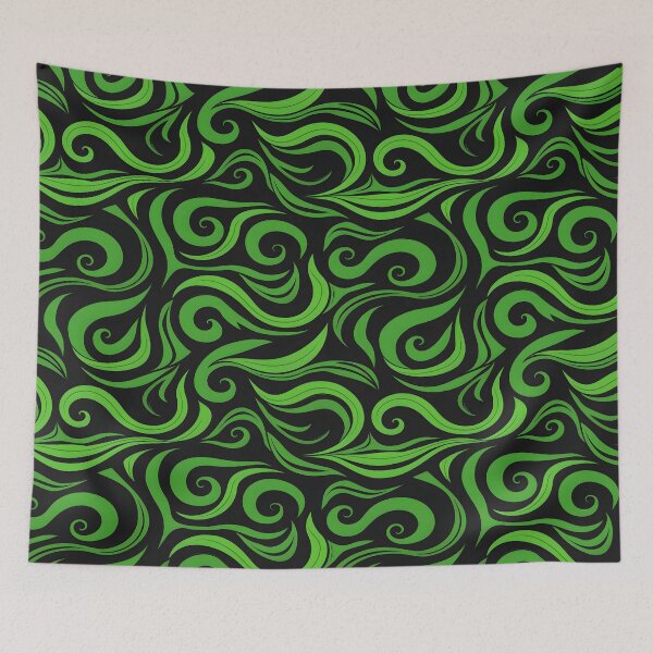 Item preview, Green and Black Swirl Design designed and sold by ArtbyAiGallery.