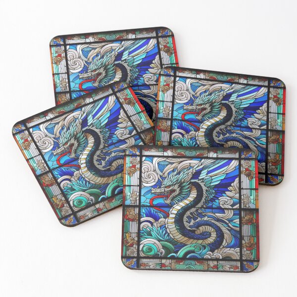 Item preview, Stained glass window with Dragon  designed and sold by Wild-way Art.