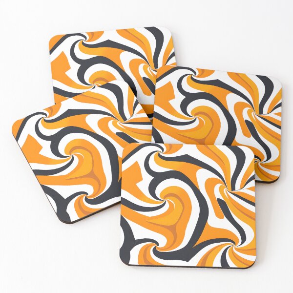 Item preview, Orange, Black and White Swirl Design designed and sold by ArtbyAiGallery.