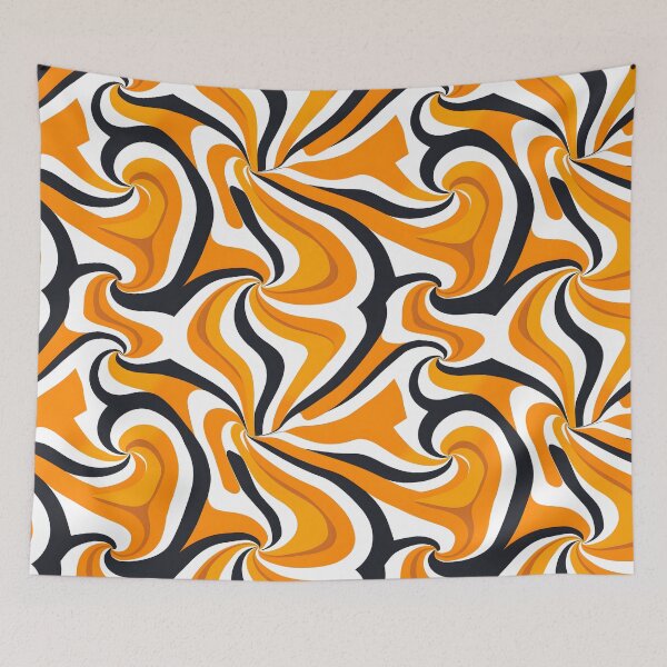 Item preview, Orange, Black and White Swirl Design designed and sold by ArtbyAiGallery.