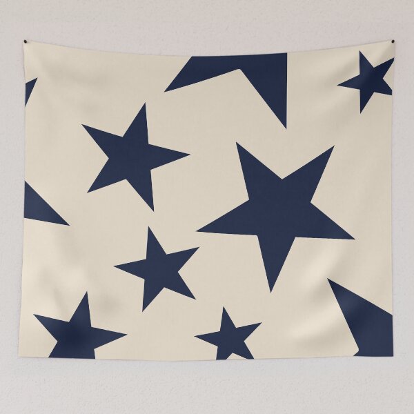 Item preview, Navy & Light Beige Big Ol' Stars designed and sold by STUDIO MORE Los Angeles.