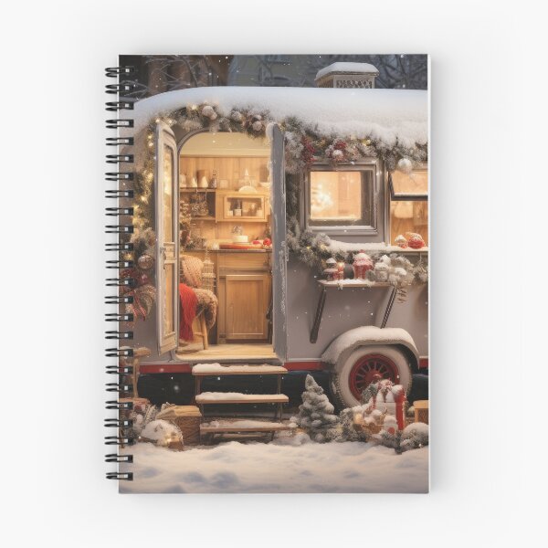 Item preview, Cozy Winter Christmas Camper Vintage Christmas Camper Retro Silver Camper Holiday designed and sold by twigandmeadow.