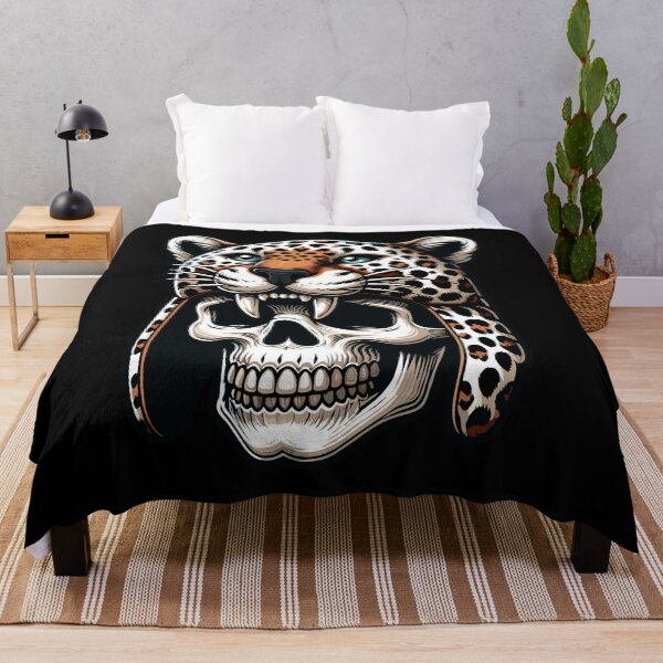 Item preview, Skull Wearing A Leopard Hat Alternative Illustration designed and sold by TKsTees.