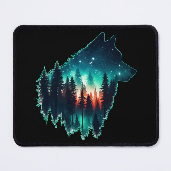 Item preview, Wolf Silhouette Forest In Starry Night designed and sold by TomFrontierArt.