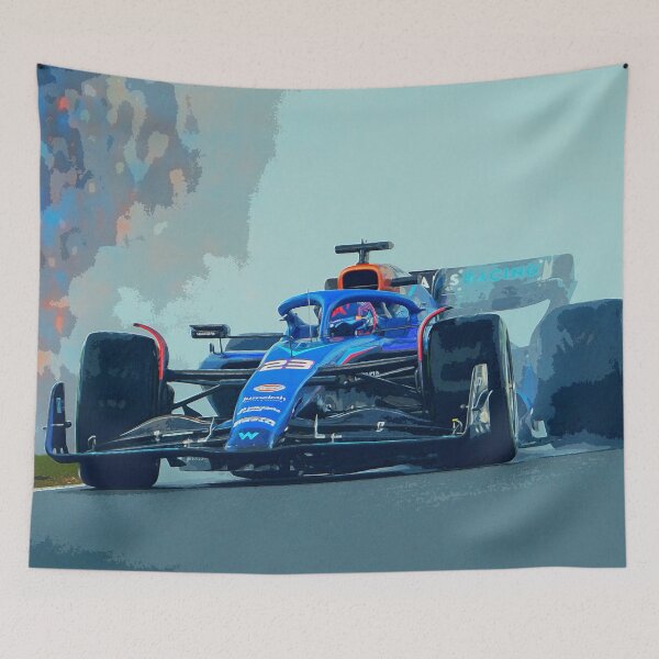 Item preview, Alexander Albon racing in in the rain 2024 watercolor designed and sold by Rodissimus1984.
