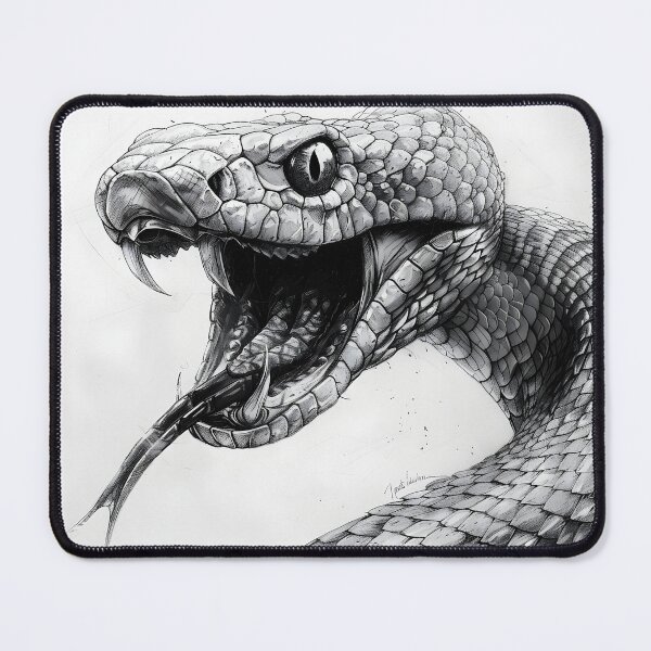 Item preview, Black and White Snake drawing designed and sold by Pencil-Art.