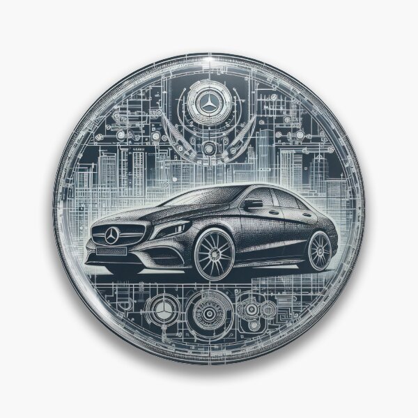 Item preview,  Mercedes logo with drawing and mechanisms  wallpaper designed and sold by Expressions-Sel.